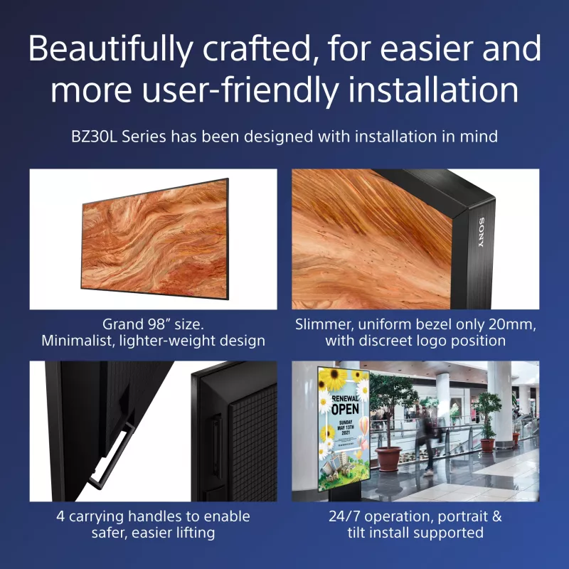 Sony BRAVIA FW-98BZ30L 4K HDR Full Array LED Professional display, 440 cd/m2, 24/7 and 5 years PrimeSupport
