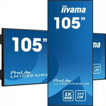 iiyama LH10551UWS-B1AG Signage Display Digital signage flat panel 2.67 m (105 inch) LED 500 cd/m² UltraWide 5K HD Black 24/7