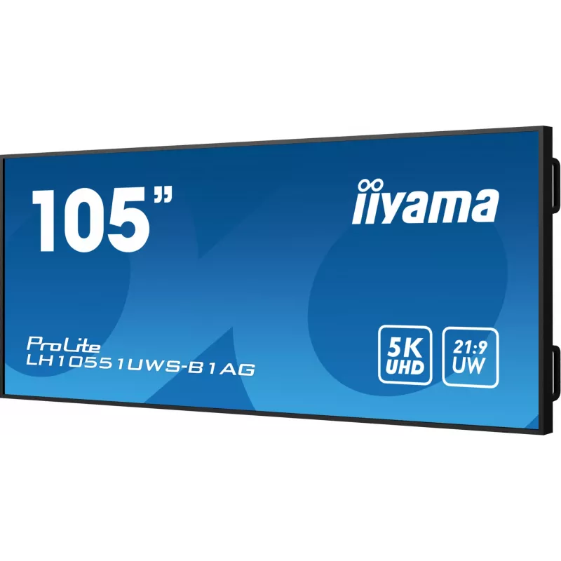iiyama LH10551UWS-B1AG Signage Display Digital signage flat panel 2.67 m (105 inch) LED 500 cd/m² UltraWide 5K HD Black 24/7
