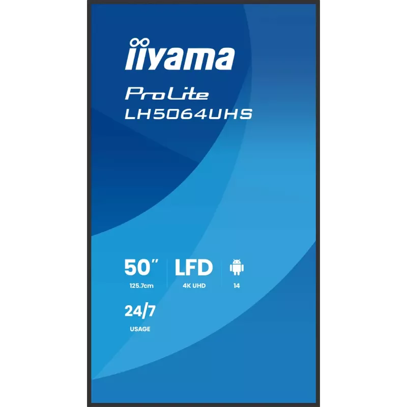 Digital signage flat panel iiyama LH5064UHS-B1AG 50 inch 4K Ultra HD