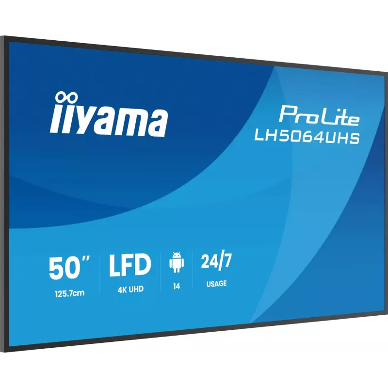 Digital signage flat panel iiyama LH7564UHS-B1AG 75 inch 4K Ultra HD