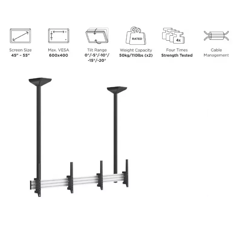 Equip 45 inch-55 inch Dual Screen Ceiling Mount