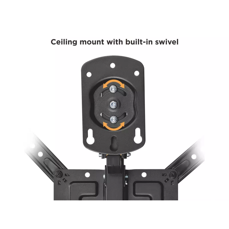 Equip 23 inch-55 inch Ceiling Mount TV Bracket, 75 x 75 mm, 400 x 400 mm, 0 - 80°, -45 - 45°, Stainless steel, Black
