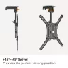 Equip 23 inch-55 inch Ceiling Mount TV Bracket, 75 x 75 mm, 400 x 400 mm, 0 - 80°, -45 - 45°, Stainless steel, Black