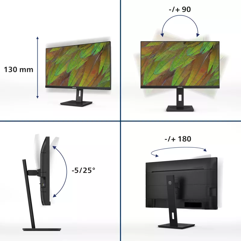 Philips 3000 series 27B1U3900/00 computer monitor 68.6 cm (27 inch) 3840 x 2160 pixels 4K Ultra HD LCD Black
