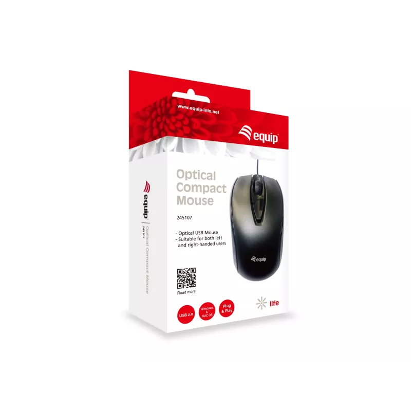 Equip 245107 mouse Office Ambidextrous USB Type-A Optical 1000 DPI