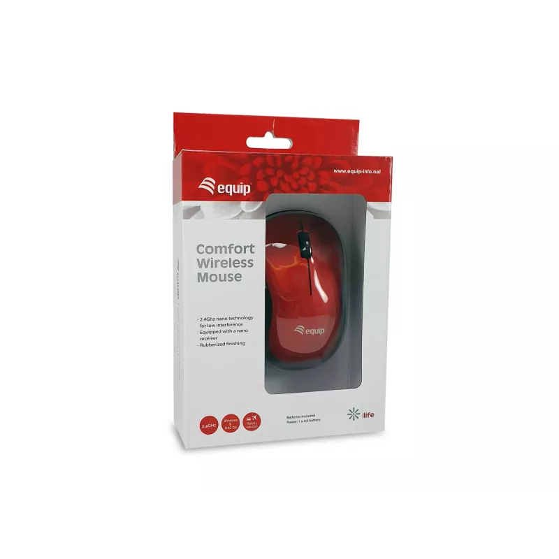 Wireless Mouse Equip Comfort Red RF Wireless