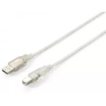 USB 2.0 Type A to Type B Cable Equip 128650 1.8m Transparent Silver
