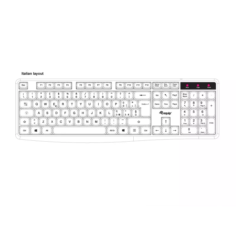 Equip 245213 keyboard Office USB QWERTY Italian Black