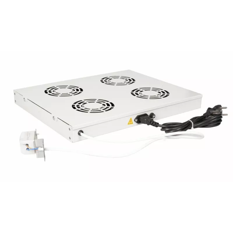 EQUIP EZF-4-G 19 inch 1U Rack Mount Cooling Fan Panel with 4 x 120mm Fans, Light Grey (RAL 7035)
