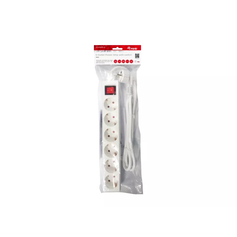 Equip 245552 power extension 1.5 m 6 AC outlet(s) Indoor White