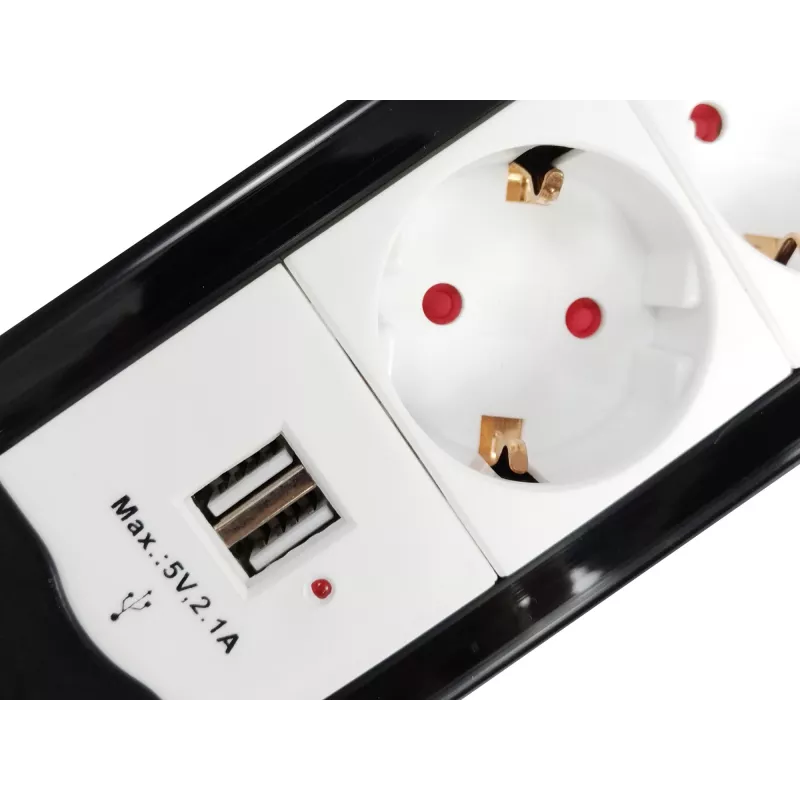 Equip 245553 power extension 1.5 m 4 AC outlet(s) Indoor Black, White