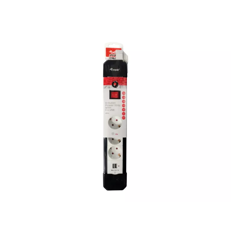 Equip 245553 power extension 1.5 m 4 AC outlet(s) Indoor Black, White
