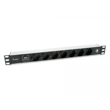 Equip 333315 power distribution unit (PDU) 7 AC outlet(s) 1U Black, Silver