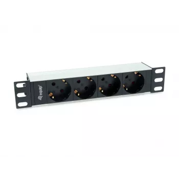 Equip 333311 power distribution unit (PDU) 4 AC outlet(s) 1U Black, Silver