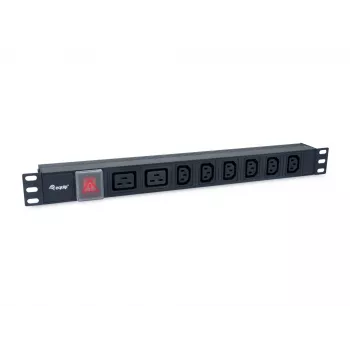 Equip 8-Outlet, 6 x IEC-C13+ 2X IEC-C19 Power Distribution Unit, on/off switch, Aluminum Shell