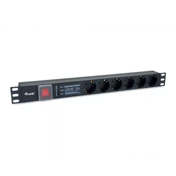 Equip 6-Outlet German Power Distribution Unit, with Surge Protection, Integrated line fitler