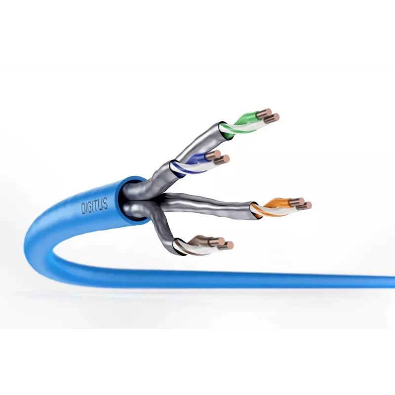 DIGITUS installation cable - CAT6a - U/FTP - AWG 23/1 - 100m - Blue