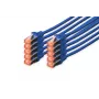 DIGITUS Patch cable - CAT6 - S/FTP - Snagless - Cu - 5m - blue - 10pk