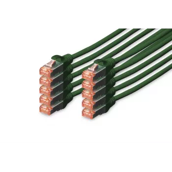 DIGITUS Patch cable - CAT6 - S/FTP - Snagless - Cu - 5m - green - 10pk