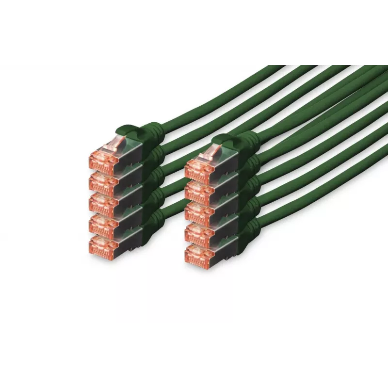 DIGITUS Patch cable - CAT6 - S/FTP - Snagless - Cu - 5m - green - 10pk