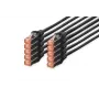 DIGITUS Patch cable Copper conductor - CAT6 - S/FTP - Snagless - 25cm - black - 10pk