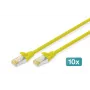 DIGITUS Patch cable - CAT6a - S/FTP - Snagless - 1m - yellow - 10pk