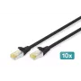 DIGITUS Patch cable - CAT6a - S/FTP - Snagless - Cu - 0.5m - black - 10pk