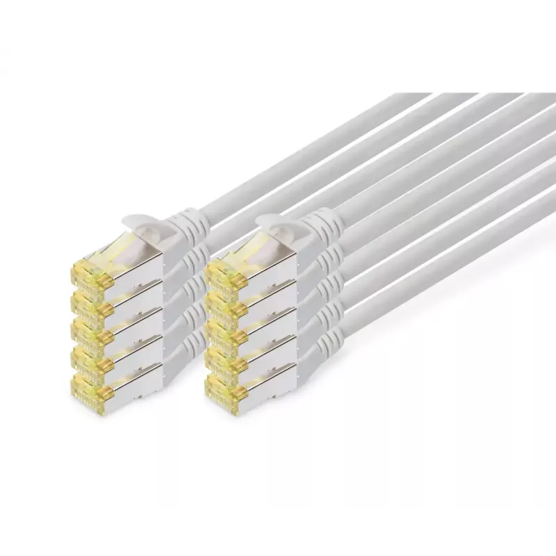 DIGITUS Patch cable - CAT6a - S/FTP - Snagless - 2m - red - 10pk
