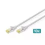 DIGITUS Patch cable - CAT6a - S/FTP - Snagless - 2m - red - 10pk