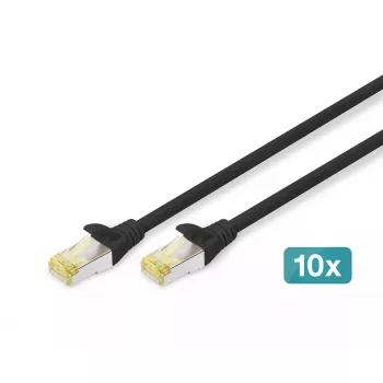 DIGITUS Patch cable - CAT6a - S/FTP - Snagless - 3m - black - 10pk