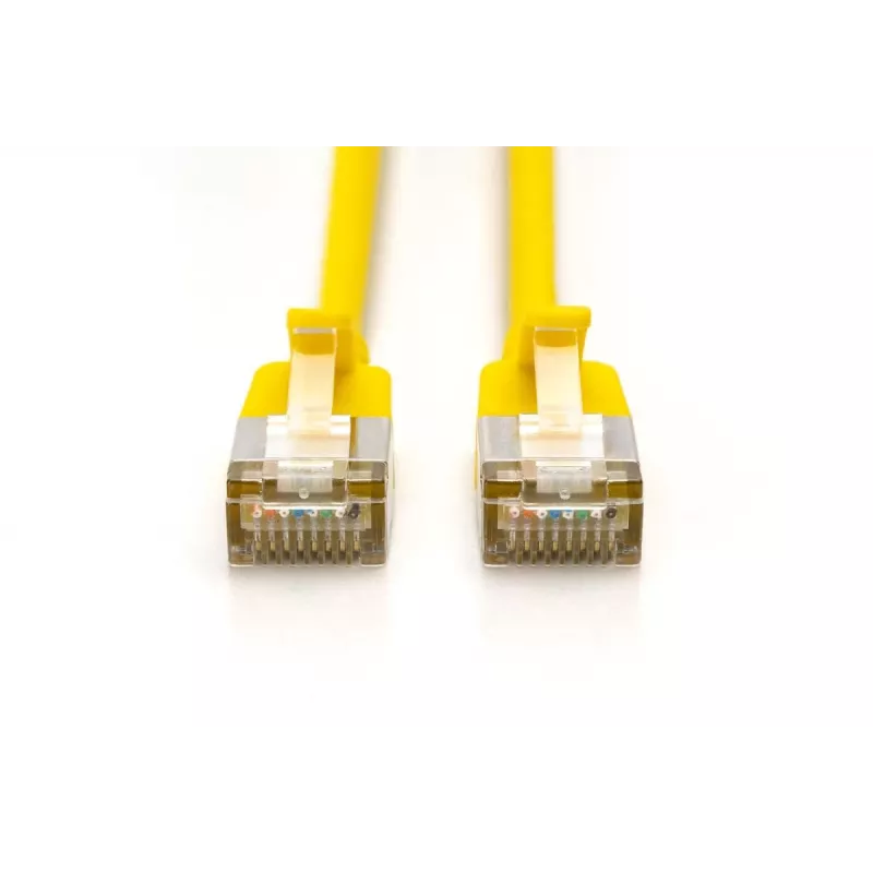 DIGITUS Slim Patch cable - CAT6A - F-FTP - 30cm - Yellow