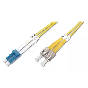 DIGITUS Fiber Optic Patch Cord, LC to ST OS2, Singlemode 09/125 µ, Duplex, Length 3m