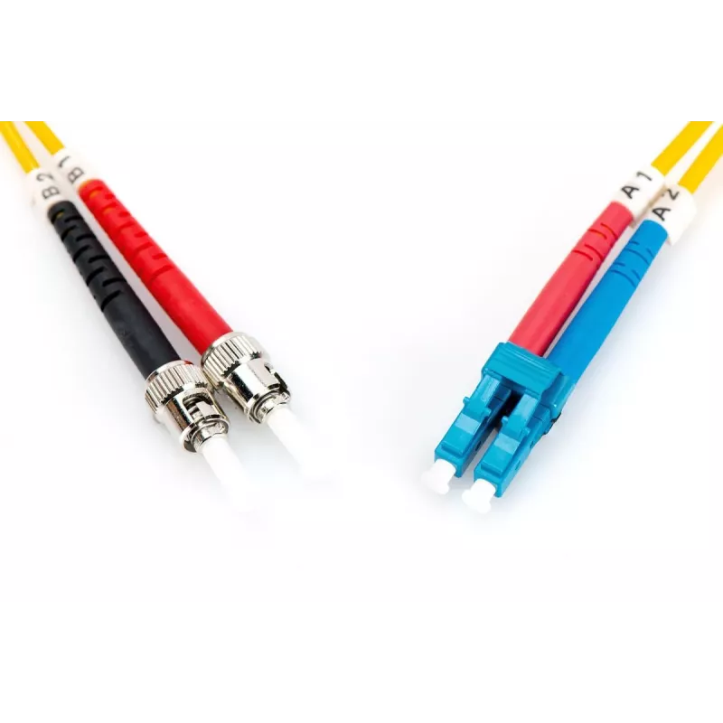 DIGITUS Fiber Optic Patch Cord, LC to ST OS2, Singlemode 09/125 µ, Duplex, Length 3m