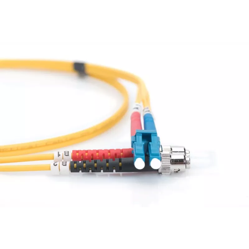 DIGITUS Fiber Optic Patch Cord, LC to ST OS2, Singlemode 09/125 µ, Duplex, Length 3m