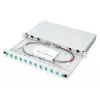 DIGITUS Fiber Optic Sliding Splice Box, 1U, Equipped 12x LC duplex, incl. M 25 Screw, Splice Cassette OM3 Color Pigtails, Adapter