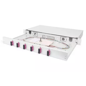 DIGITUS Fiber Optic Splice Box SC OM4 1U 6xSC-DX cas. pigtails coupler