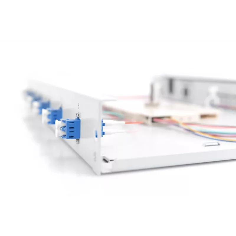DIGITUS Fiber Optic Splice Box LC OS2 1U 6xLC-DX cas. pigtails coupler