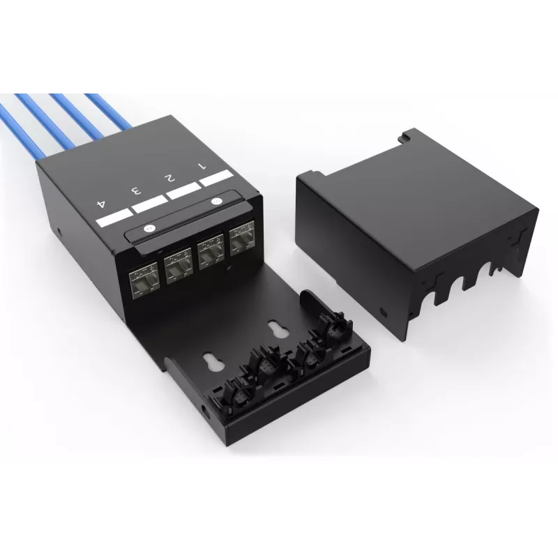 DIGITUS Consolidation Point Box - 4 ports Keystone modules with smart cable manager