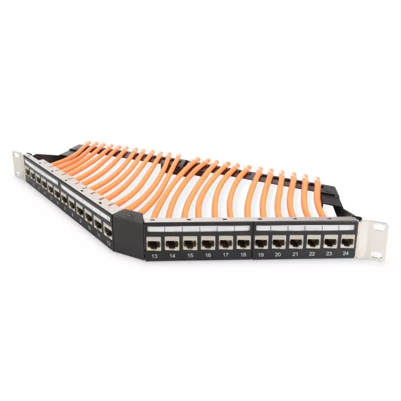 DIGITUS CAT6a Keystone Jack - shielded, tool free connection - intelligent cable manager - 24 Pcs