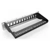 DIGITUS Modular Patch Panel, shielded 12-port, Blank, 1U, 254mm (10 inch) Rack Mount Color black RAL 9005