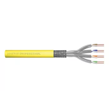 DIGITUS installation cable - Cat 7a - S/FTP - AWG 22/1 simplex - 100m - Yellow
