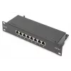 DIGITUS Patch Panel CAT6A shielded,8-Port 1U, 10in rack mount, black RAL 9005