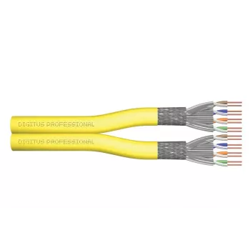 DIGITUS installation cable - Cat 7a - S/FTP - AWG 22/1 duplex - 100m - Yellow