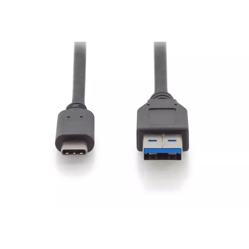 DIGITUS ASSMANN USB Type-C connection cable, Type C to A M/M, 1m full featured, Gen2, 3A, 10GB, 3.1 Version, CE, black