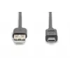DIGITUS ASSMANN USB Type-C connection cable, type C to A M/M, 3m 3A, 480MB, 2.0 Version, black