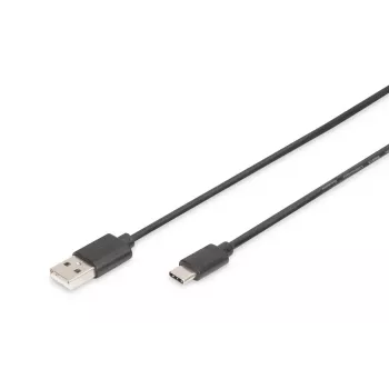 DIGITUS ASSMANN USB Type-C connection cable, type C to A M/M, 2m 3A, 480MB, 2.0 Version, black