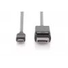 DIGITUS USB Type-C adapter cable, Type-C to DP M/M, 2m 4K/60Hz, 32,4 GB, CE, black