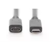 DIGITUS USB Type-C extension cable, type C M/F, 2m full featured, Gen2, 3A, 10GB, Versione 3.1, CE