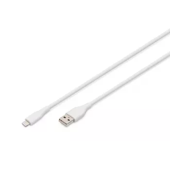 DIGITUS USB Silicone charging cable USB-A - Lightning USB 2.0 12W - 1m white